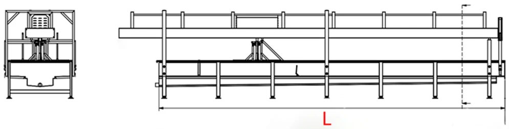 Finishing-Maturing Vat — dimension diagram (front and side views)
